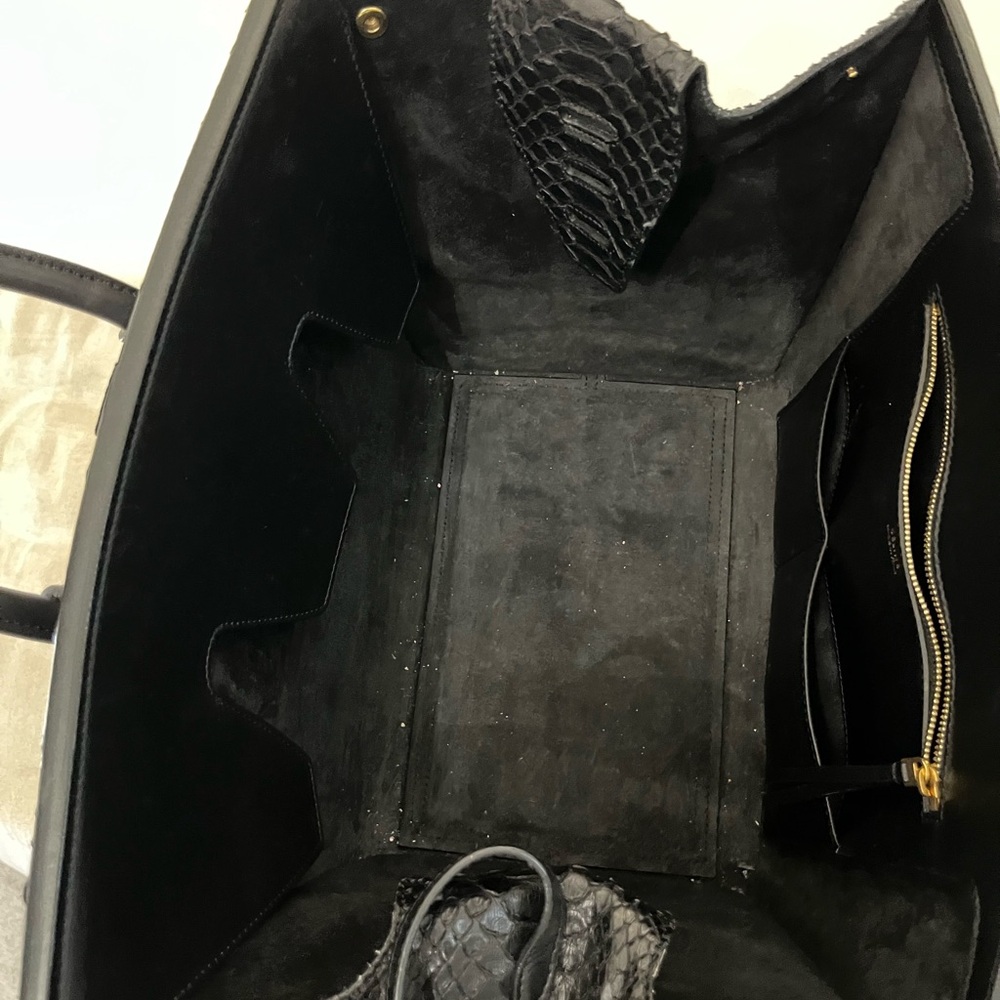 Celine Tie Knot Black Python Leather Tote Bag - image 7